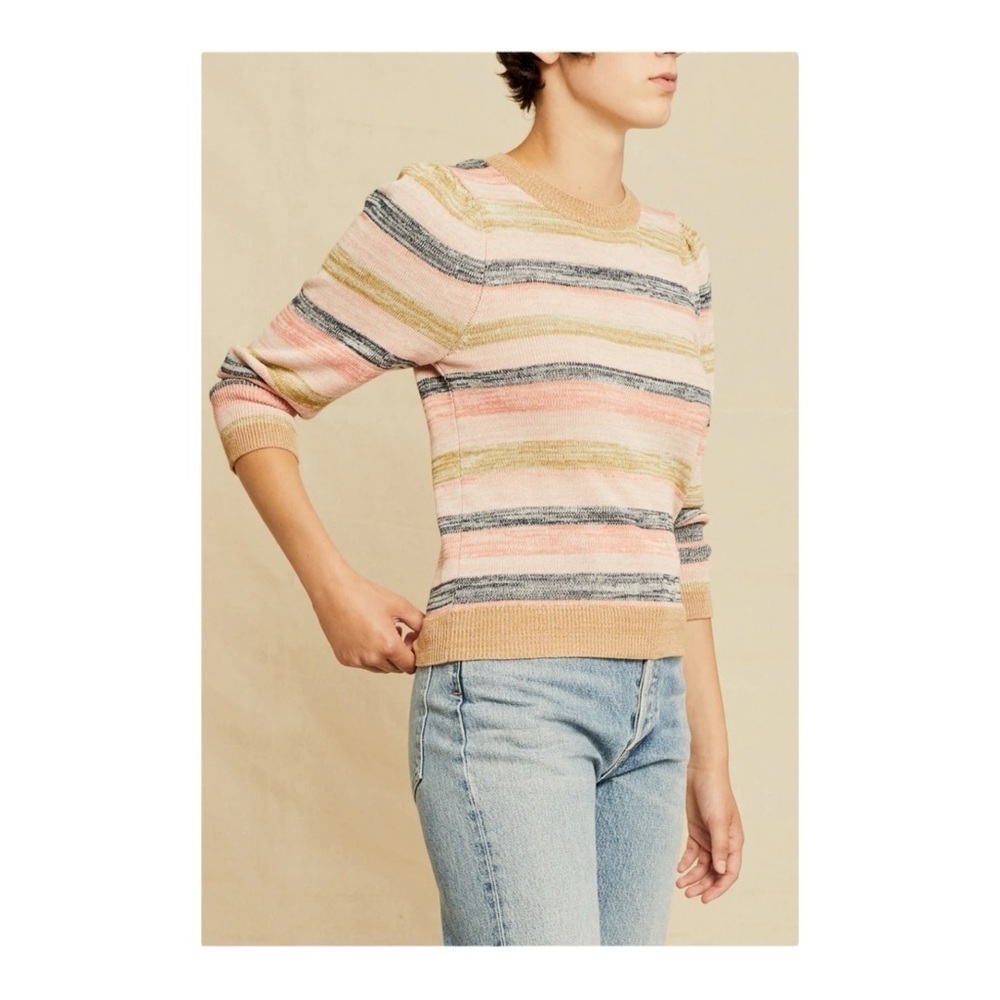 Amour Vert Angelina Organic Cotton Sweater - Multi Stripe NWT